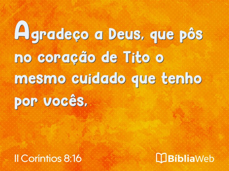 II Coríntios 8:16 em imagem para compartilhar
