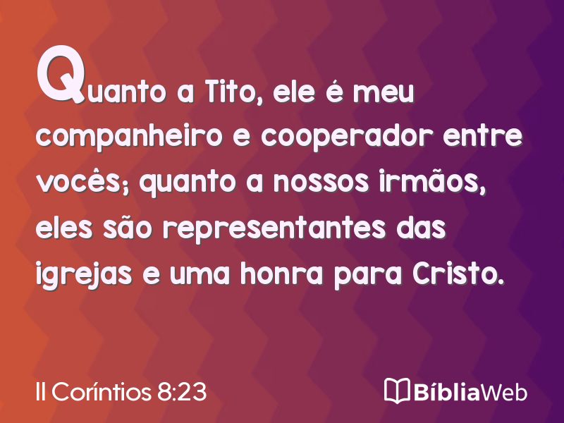 II Coríntios 8:23 em imagem para compartilhar