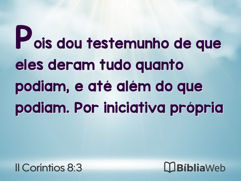 II Coríntios 8:3 em imagem para compartilhar