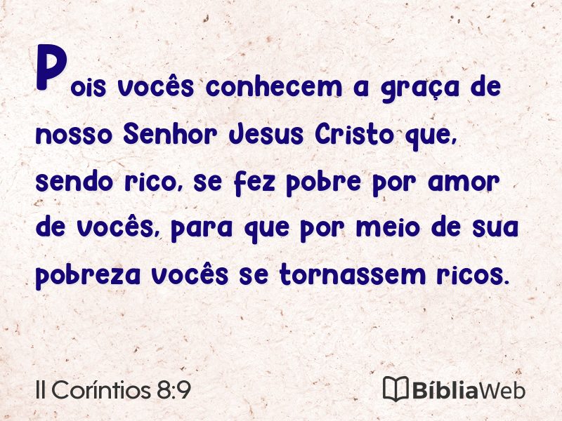 II Coríntios 8:9 em imagem para compartilhar