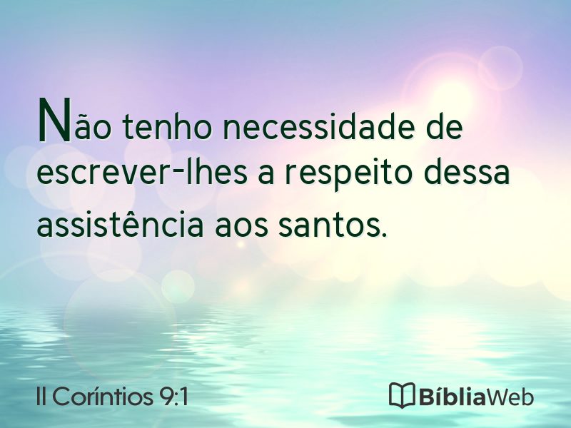 II Coríntios 9:1 em imagem para compartilhar