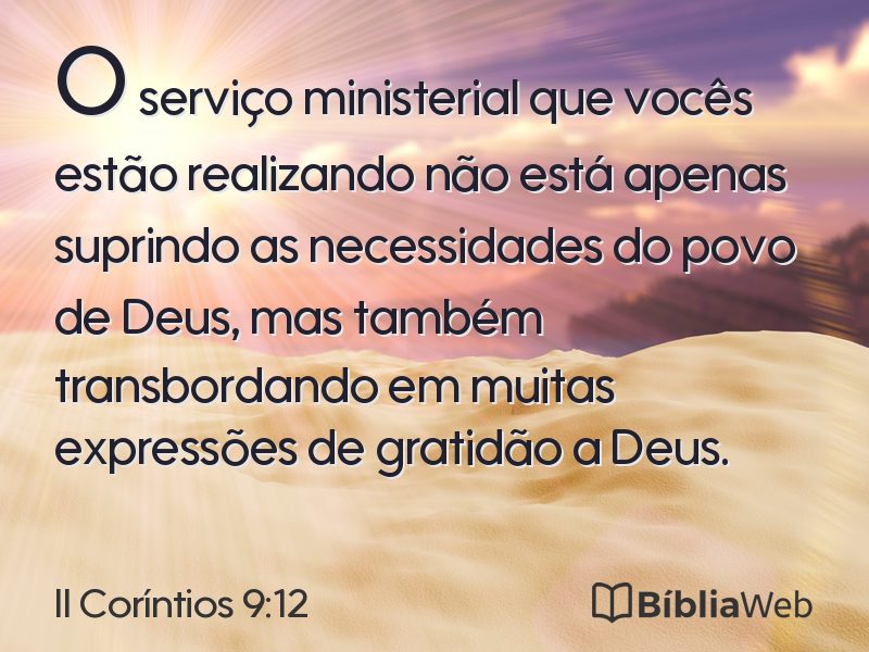 II Coríntios 9:12 em imagem para compartilhar