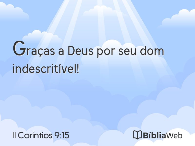 II Coríntios 9:15 em imagem para compartilhar