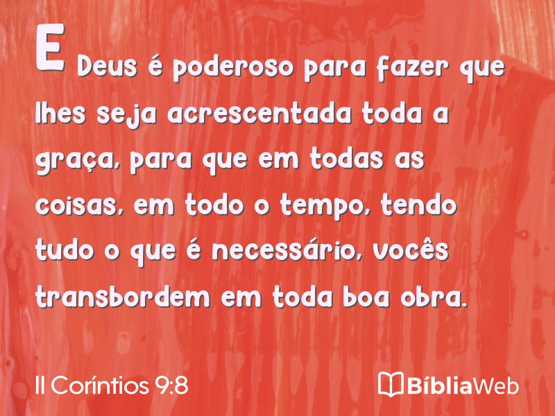 II Coríntios 9:8 em imagem para compartilhar