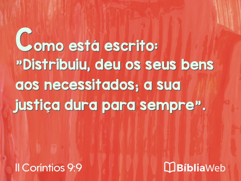 II Coríntios 9:9 em imagem para compartilhar