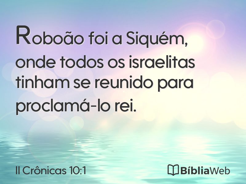 II Crônicas 10:1 em imagem para compartilhar