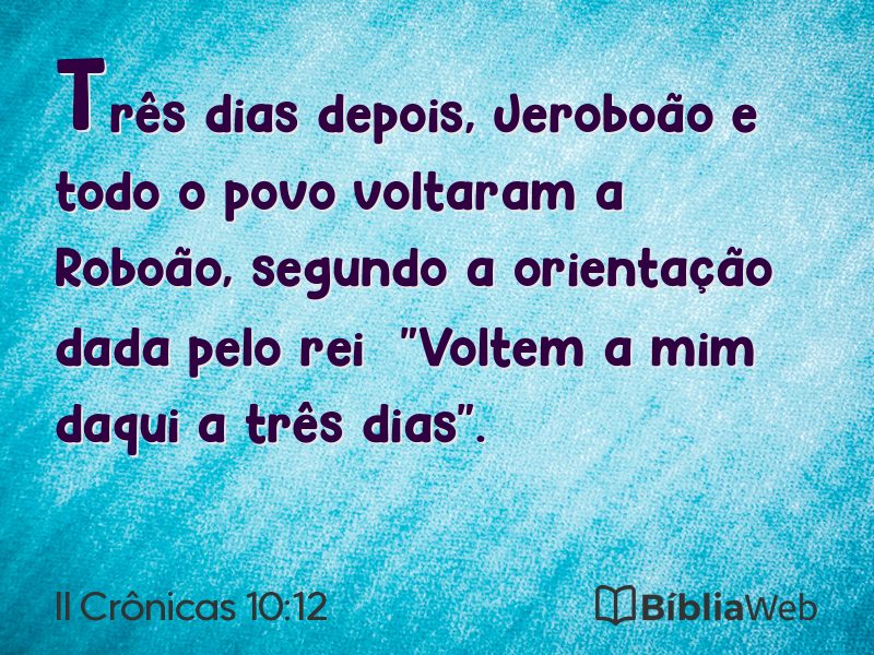 II Crônicas 10:12 em imagem para compartilhar