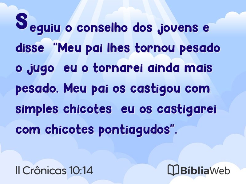 II Crônicas 10:14 em imagem para compartilhar