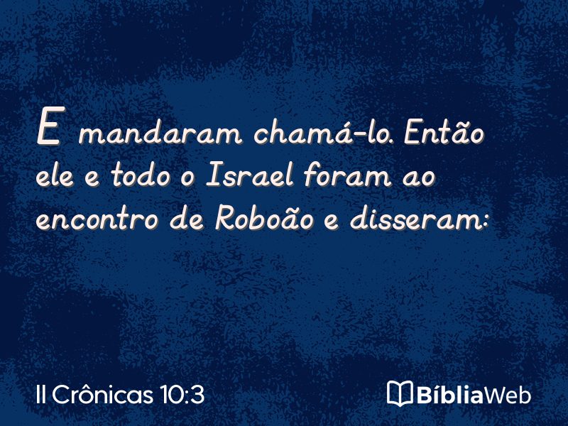 II Crônicas 10:3 em imagem para compartilhar