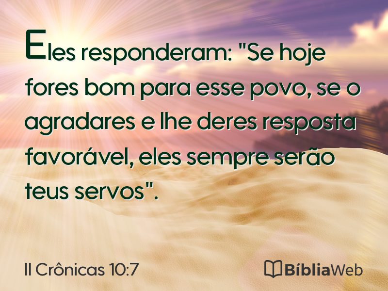 II Crônicas 10:7 em imagem para compartilhar