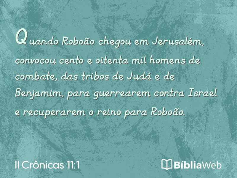 II Crônicas 11:1 em imagem para compartilhar