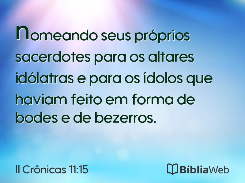 II Crônicas 11:15 em imagem para compartilhar