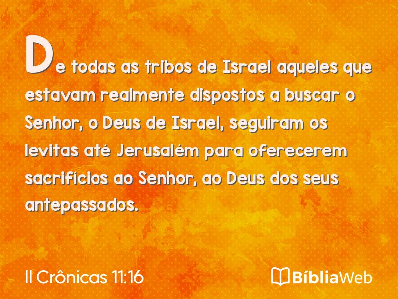 II Crônicas 11:16 em imagem para compartilhar