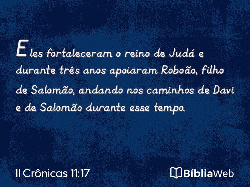 II Crônicas 11:17 em imagem para compartilhar