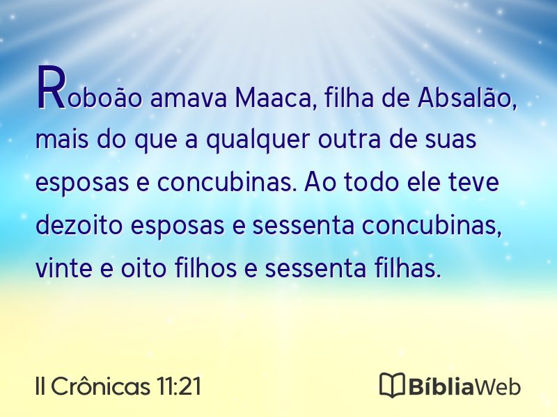 II Crônicas 11:21 em imagem para compartilhar