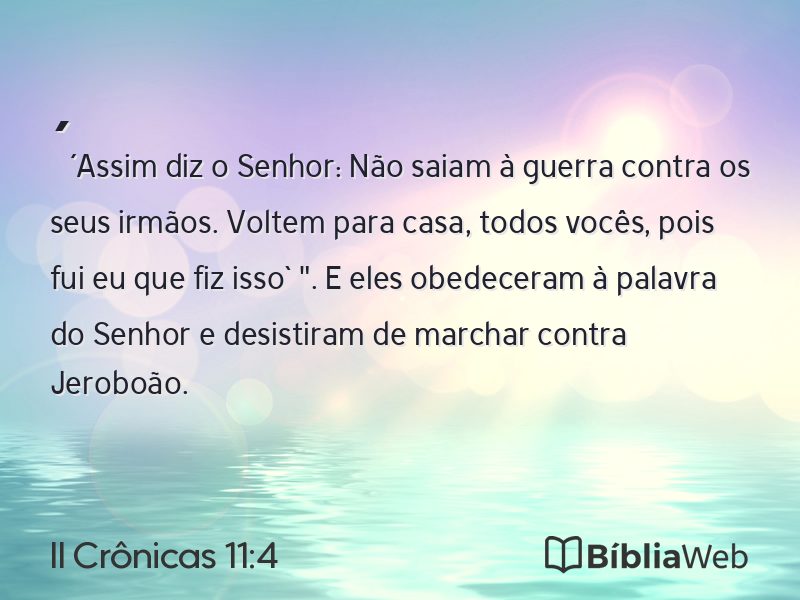 II Crônicas 11:4 em imagem para compartilhar