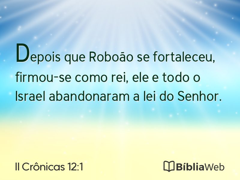 II Crônicas 12:1 em imagem para compartilhar