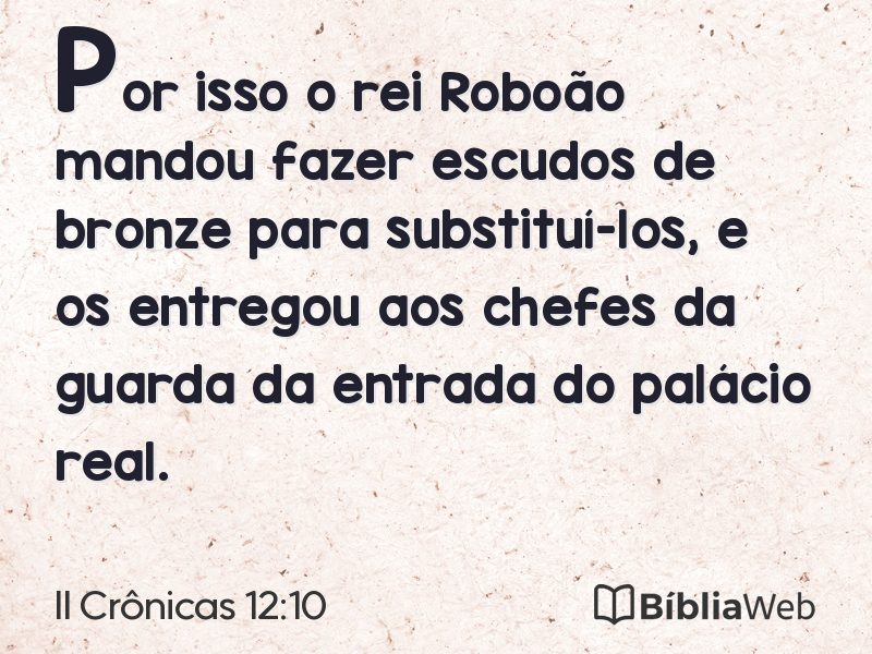 II Crônicas 12:10 em imagem para compartilhar