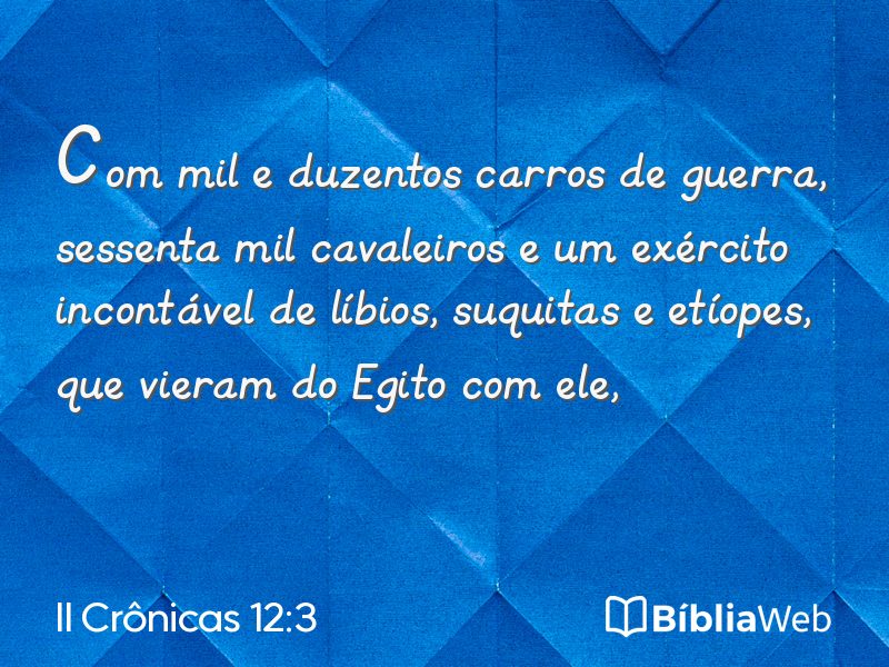 II Crônicas 12:3 em imagem para compartilhar