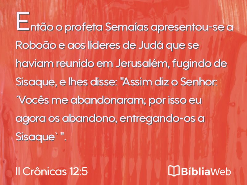 II Crônicas 12:5 em imagem para compartilhar