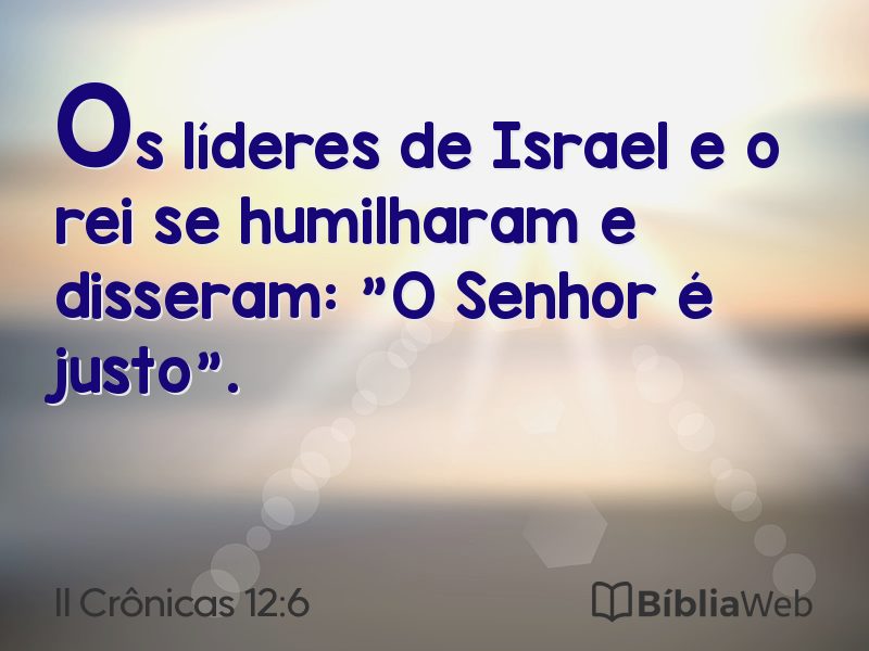 II Crônicas 12:6 em imagem para compartilhar