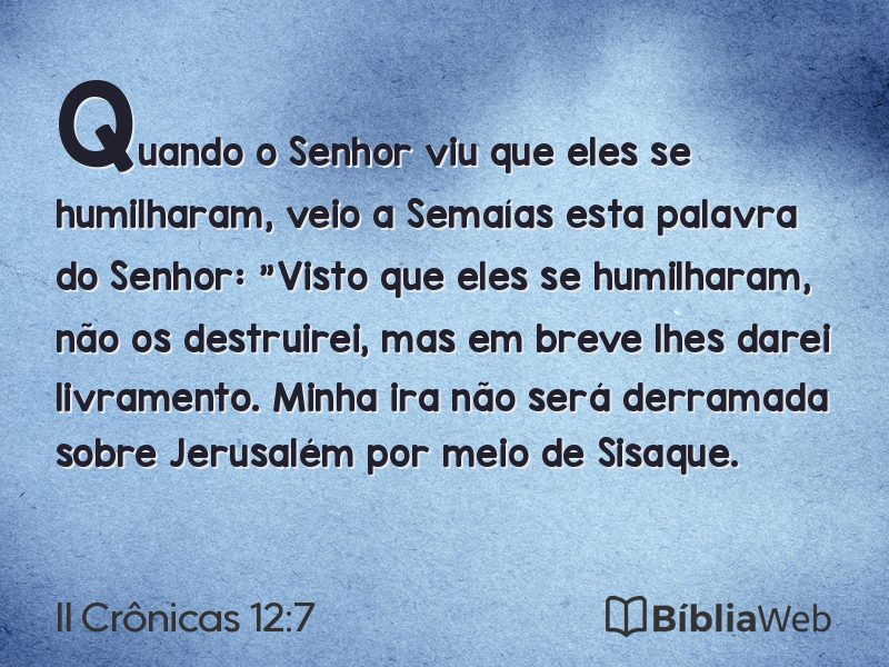 II Crônicas 12:7 em imagem para compartilhar