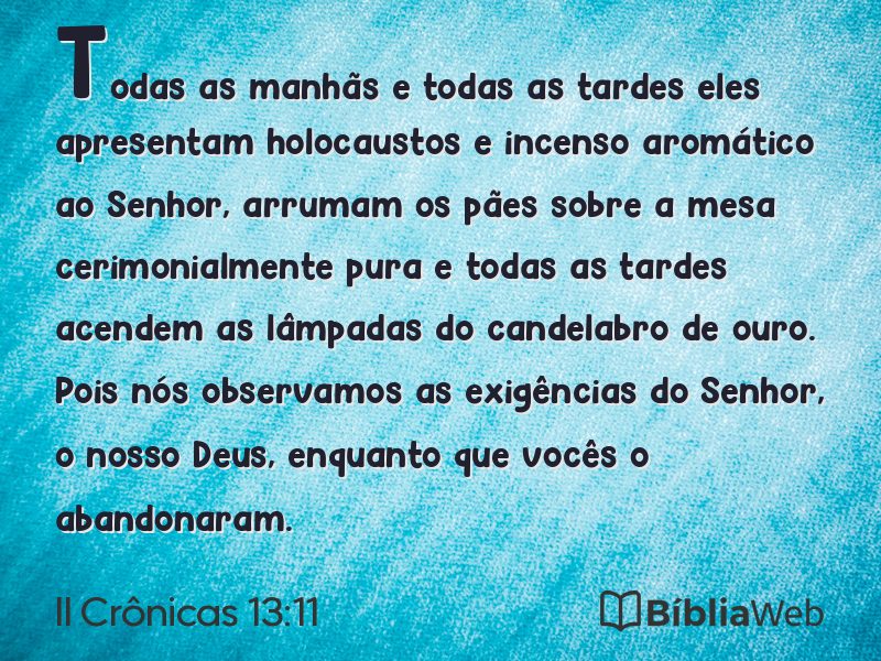 II Crônicas 13:11 em imagem para compartilhar