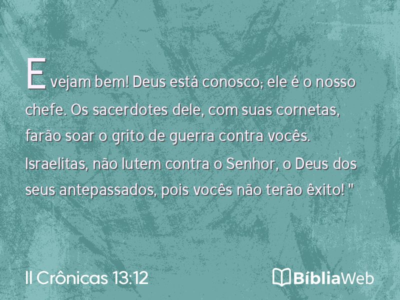 II Crônicas 13:12 em imagem para compartilhar