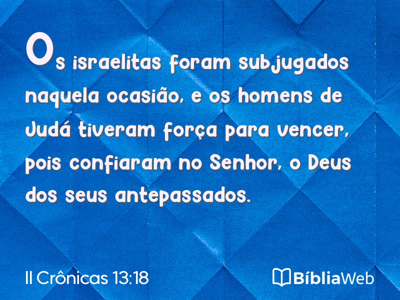 II Crônicas 13:18 em imagem para compartilhar