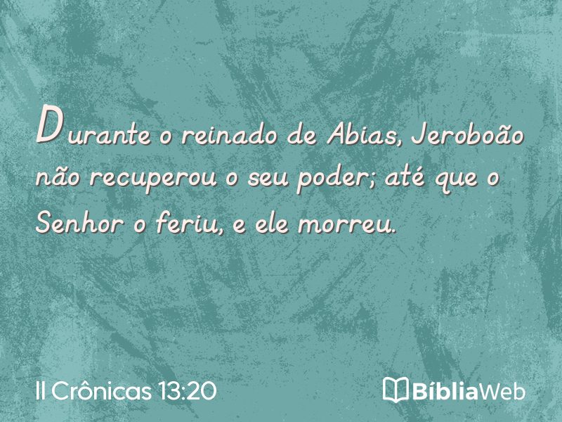 II Crônicas 13:20 em imagem para compartilhar