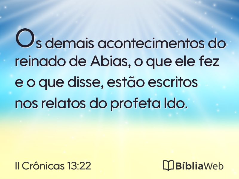 II Crônicas 13:22 em imagem para compartilhar