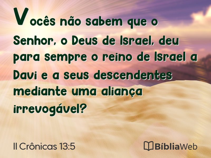 II Crônicas 13:5 em imagem para compartilhar