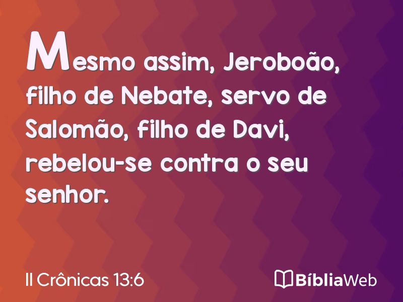 II Crônicas 13:6 em imagem para compartilhar