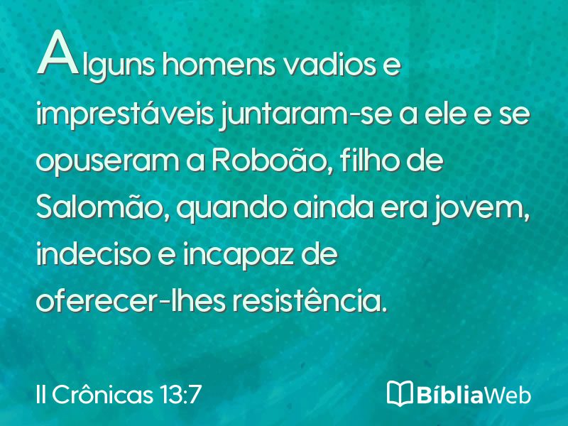 II Crônicas 13:7 em imagem para compartilhar