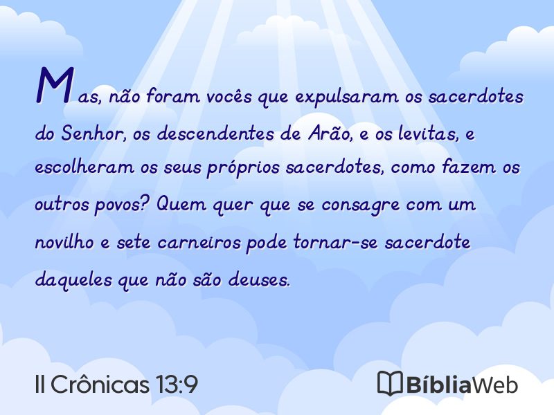 II Crônicas 13:9 em imagem para compartilhar