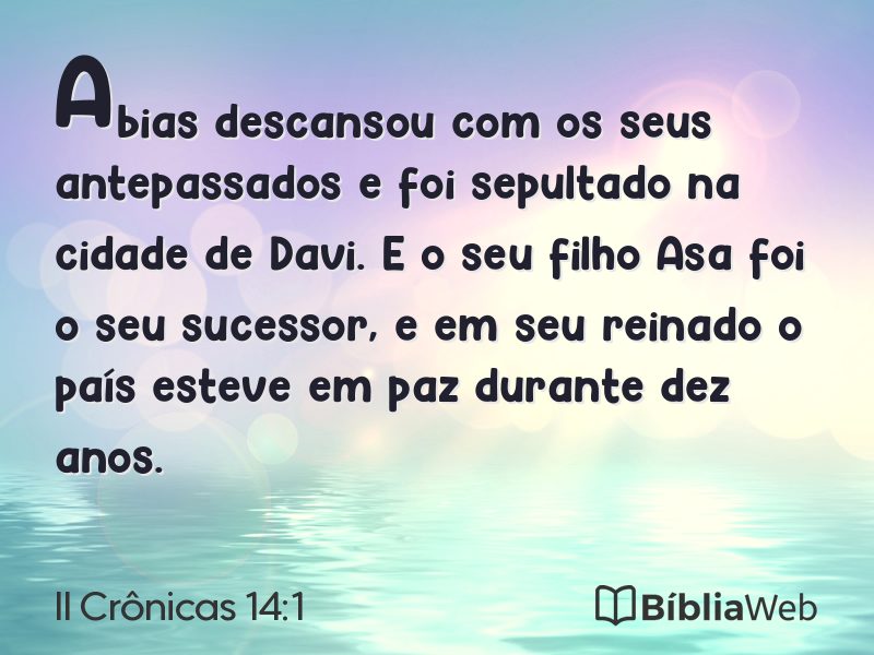 II Crônicas 14:1 em imagem para compartilhar