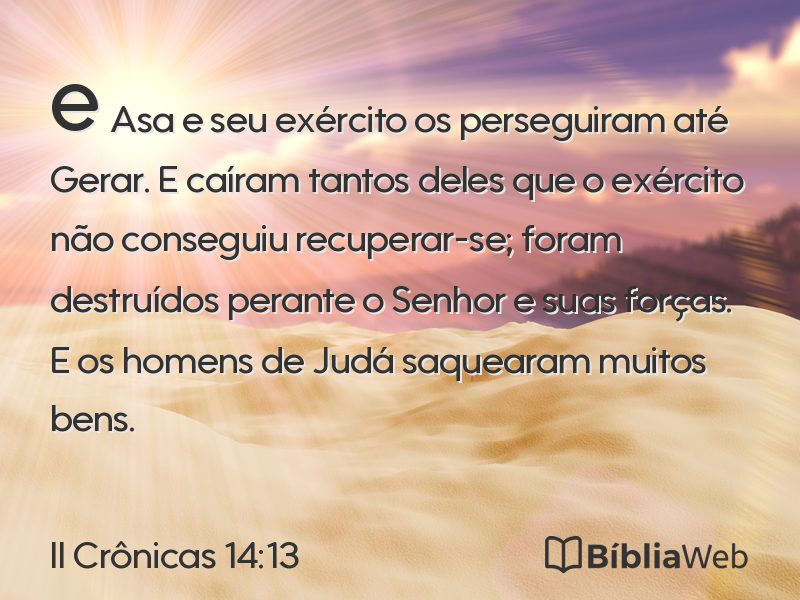 II Crônicas 14:13 em imagem para compartilhar