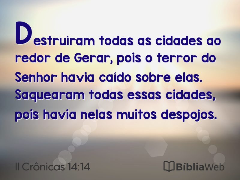 II Crônicas 14:14 em imagem para compartilhar