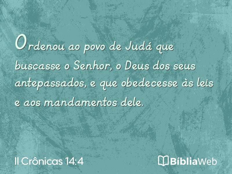II Crônicas 14:4 em imagem para compartilhar