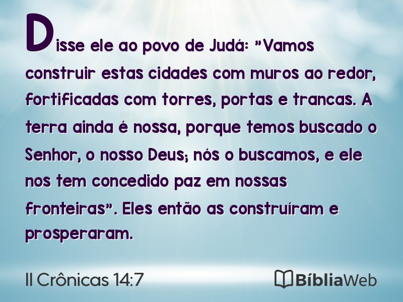 II Crônicas 14:7 em imagem para compartilhar