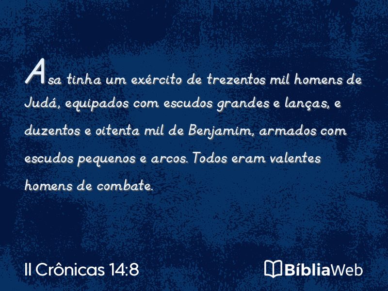 II Crônicas 14:8 em imagem para compartilhar
