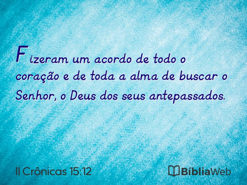 II Crônicas 15:12 em imagem para compartilhar