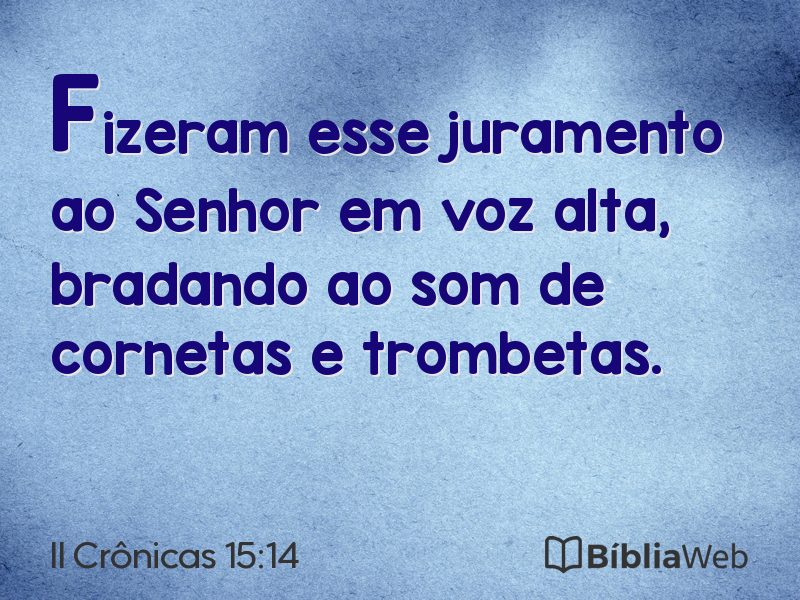II Crônicas 15:14 em imagem para compartilhar