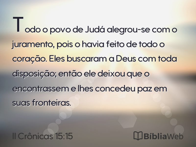 II Crônicas 15:15 em imagem para compartilhar