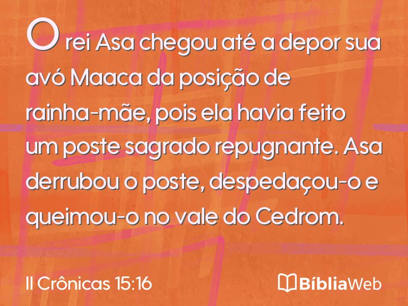 II Crônicas 15:16 em imagem para compartilhar