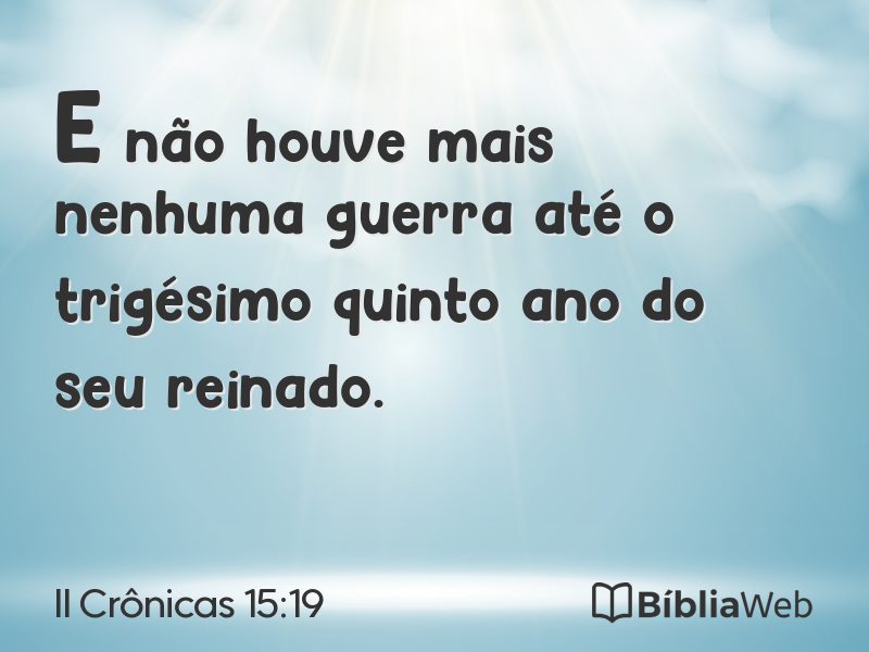 II Crônicas 15:19 em imagem para compartilhar