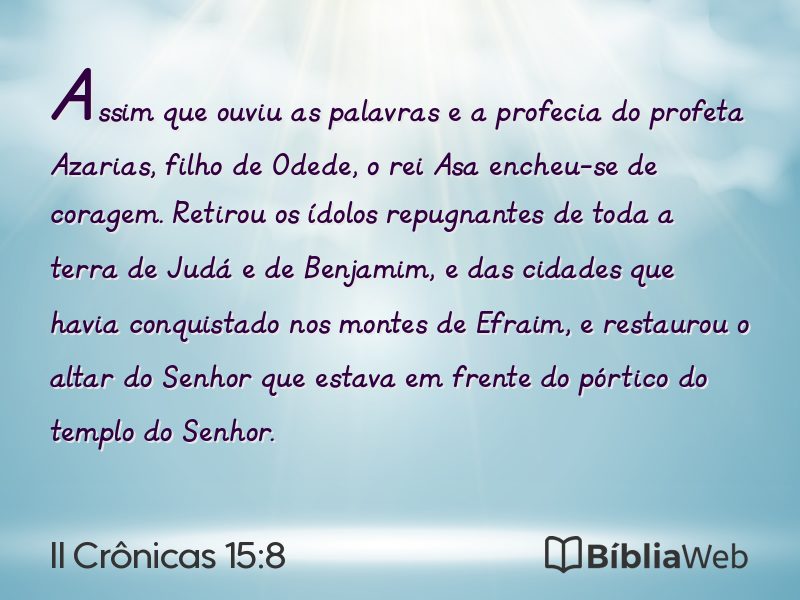 II Crônicas 15:8 em imagem para compartilhar
