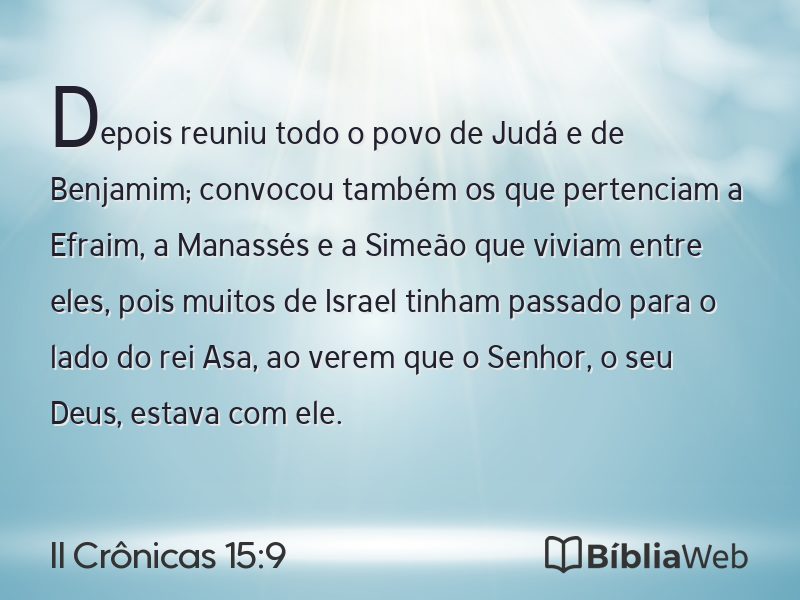 II Crônicas 15:9 em imagem para compartilhar