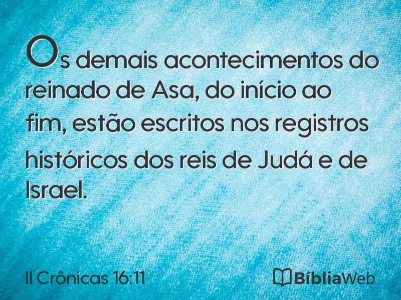 II Crônicas 16:11 em imagem para compartilhar