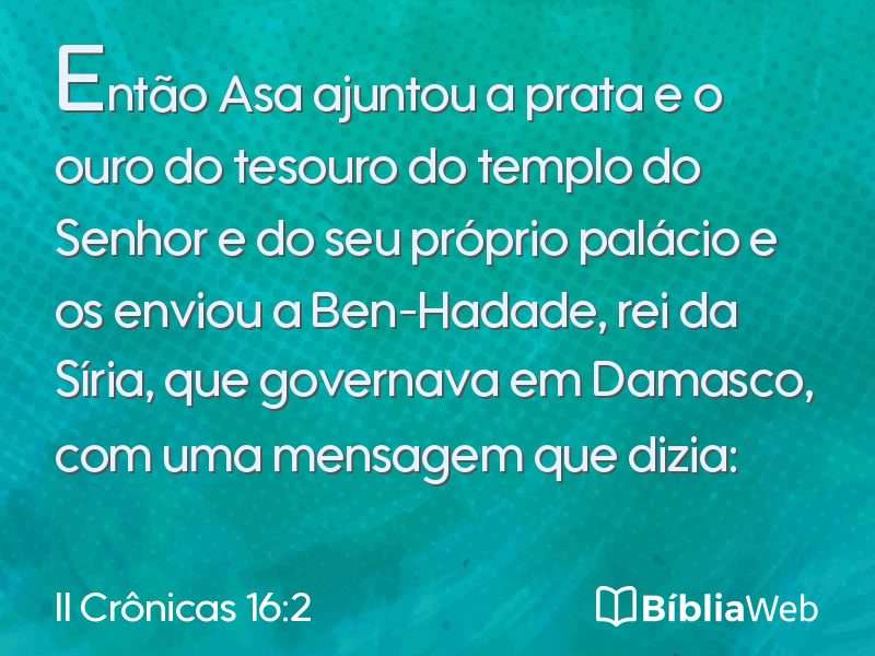 II Crônicas 16:2 em imagem para compartilhar